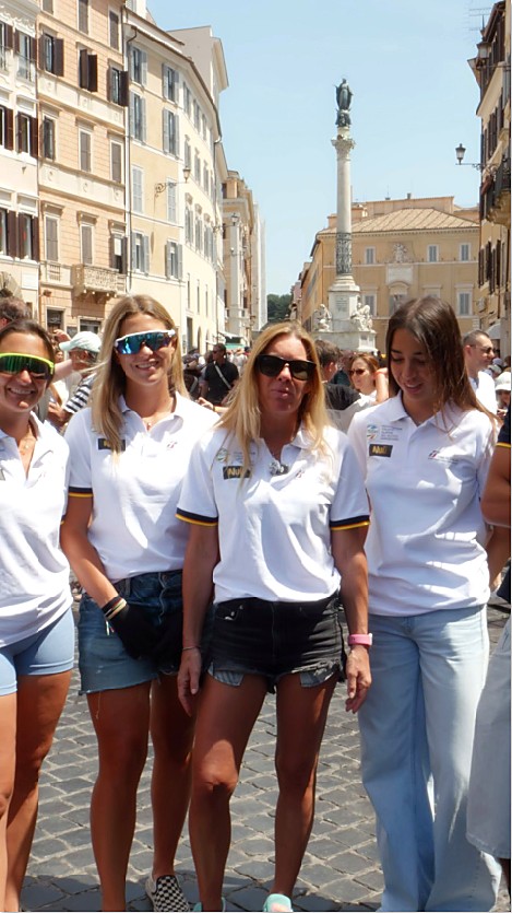 Team Italy in Rome near the Colosseum